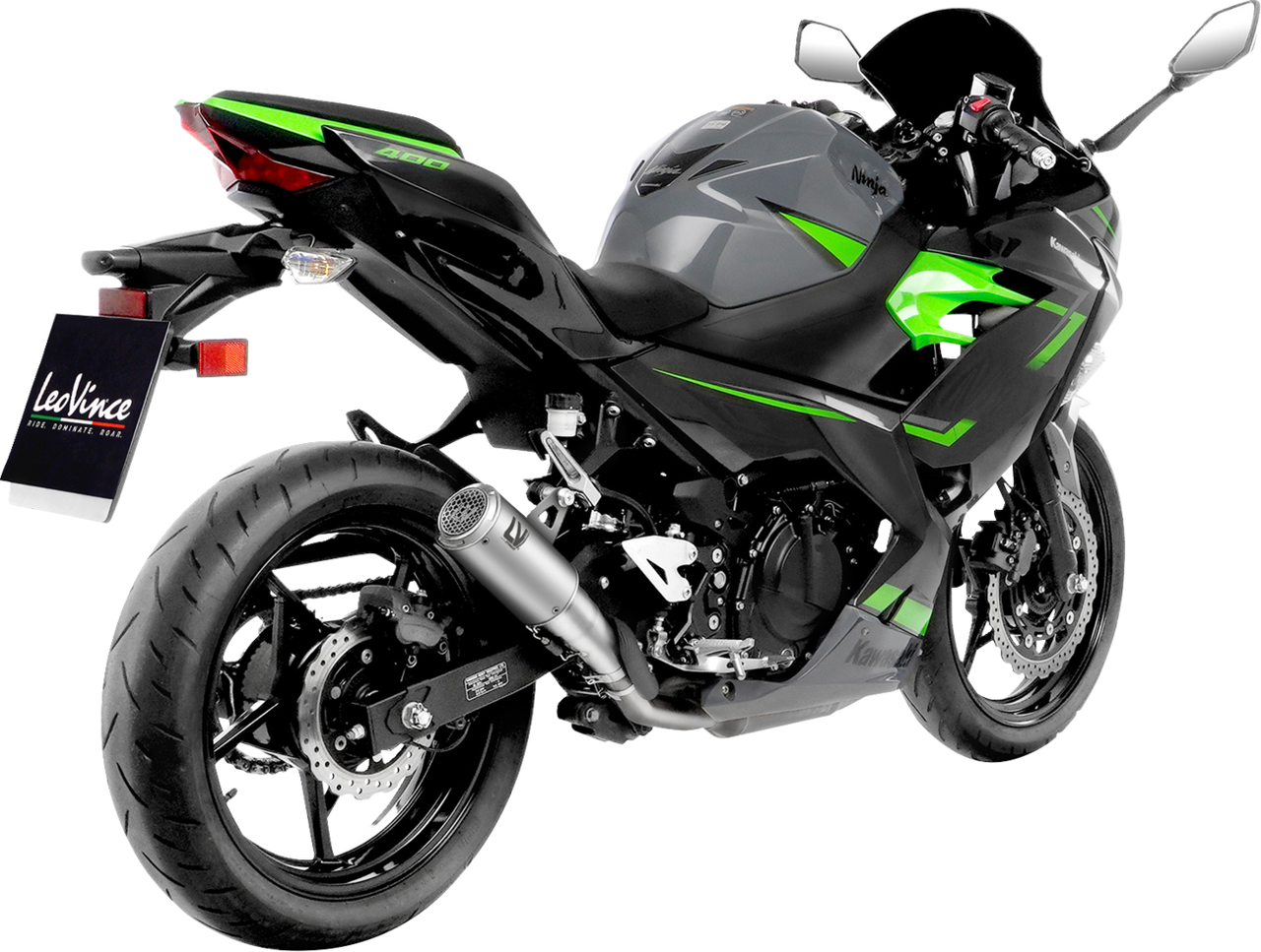 Leo Vince LV Corsa S Slip-On Muffler Titanium Kawasaki Ninja 400/500 - 15400STU