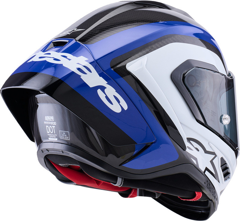 Alpinestars Supretech R10 Arius Gloss Carbon Blue White Helmet