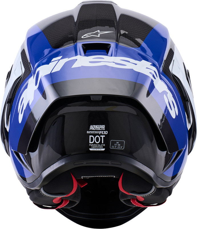 Alpinestars Supretech R10 Arius Gloss Carbon Blue White Helmet