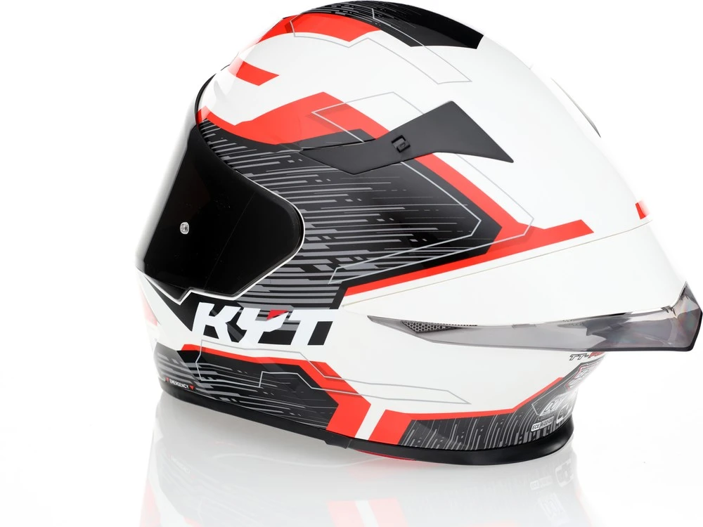 KYT TT-Revo Speeding White Red Helmet