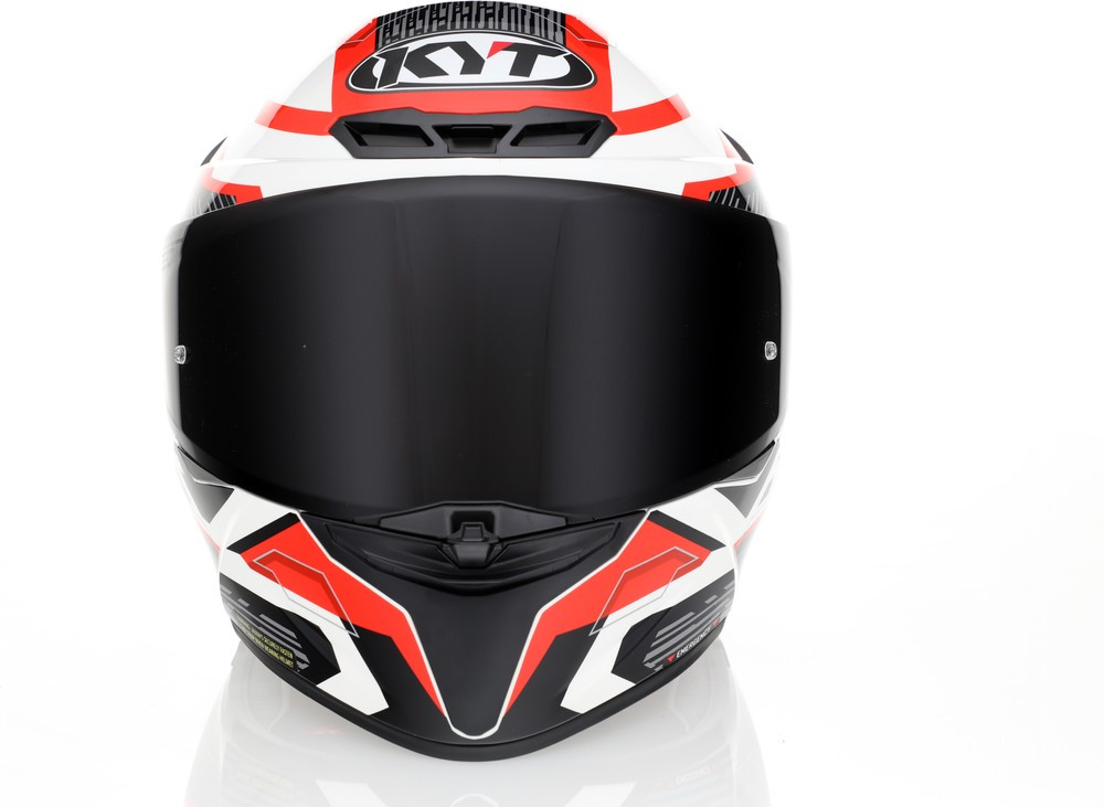 KYT TT-Revo Speeding White Red Helmet