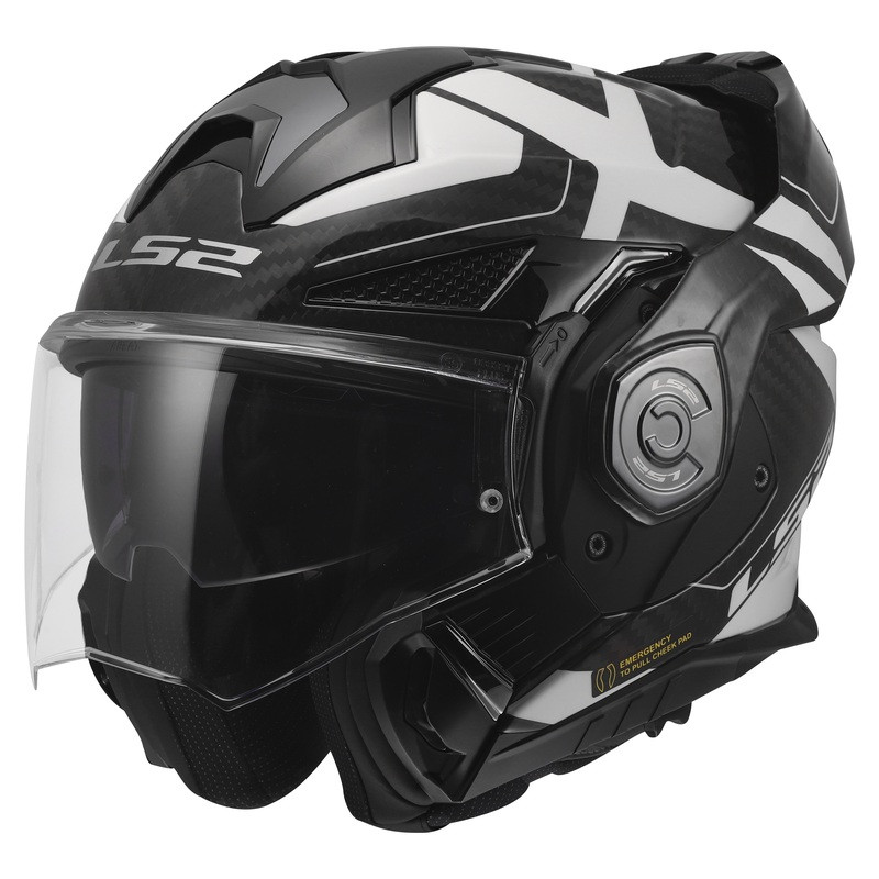 LS2 Advant X Carbon Halo Black White Helmet - Speed Addicts