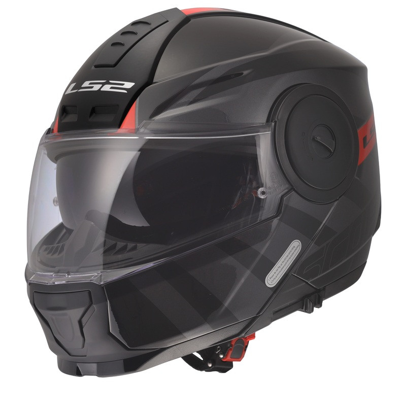 LS2 Horizon II Hamr Black Titanium Red Helmet