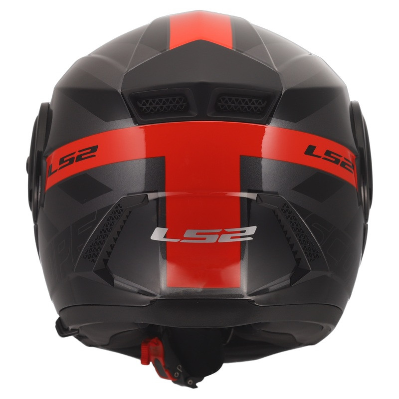 LS2 Horizon II Hamr Black Titanium Red Helmet