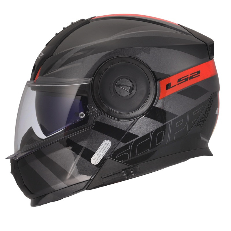 LS2 Horizon II Hamr Black Titanium Red Helmet