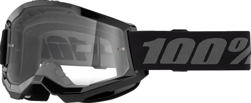 100% Strata 2 Black Clear Goggles