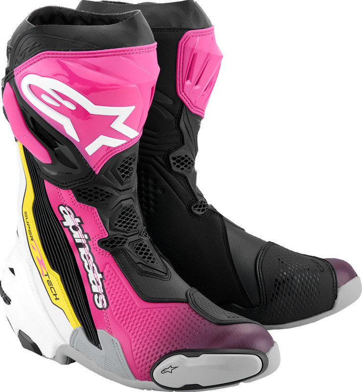 Alpinestars Supertech R Black Magenta White Yellow Boots