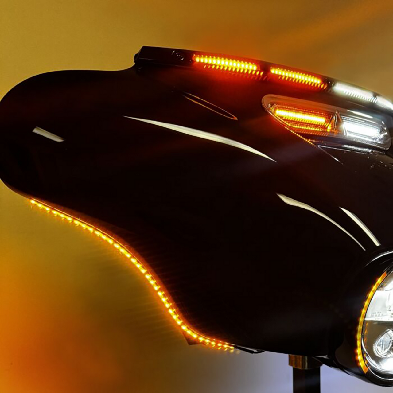 Custom Dynamics Dual Color Light Strips Fairing Amber/White - CD-LED-36-AW