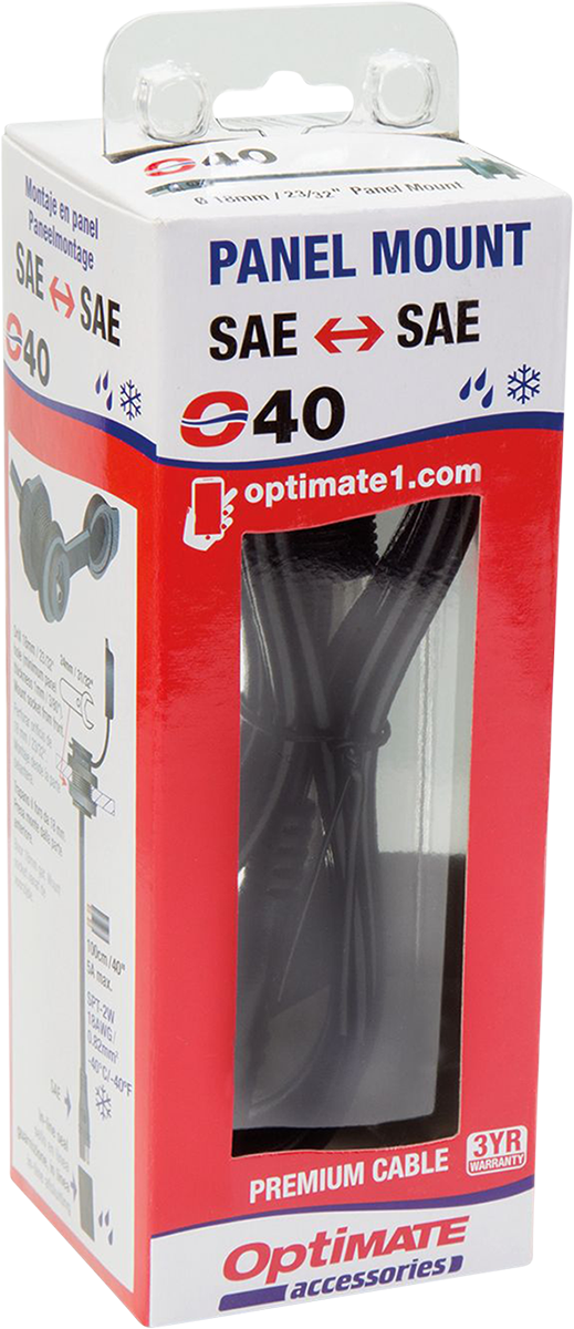Tecmate Weatherproof SAE Thin Panel Mount Socket O-40 Long - O-40