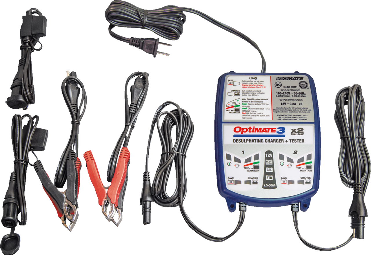 Tecmate Battery Charger/Maintainer 2 Bank - TM451