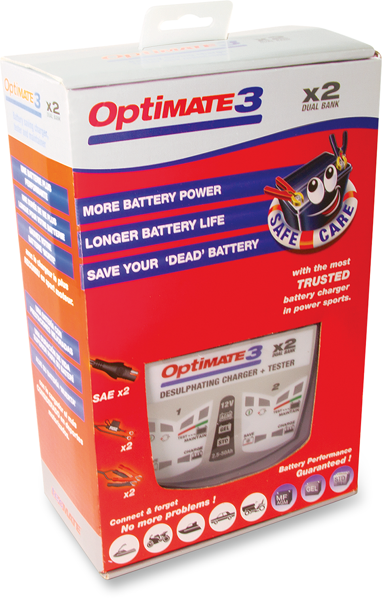 Tecmate Battery Charger/Maintainer 2 Bank - TM451