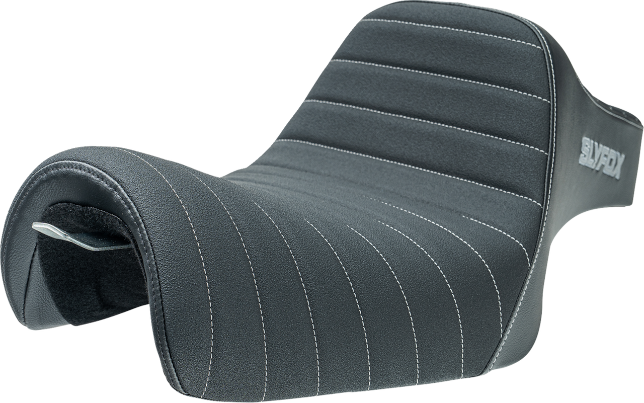 Slyfox High Noon Seat Vinyl Classic Stitch Silver Logo Silver Stitch XL '04-'22 - 4709B-SlyFox