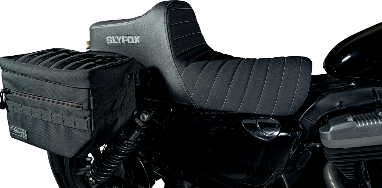 Slyfox High Noon Seat Vinyl Classic Stitch Silver Logo Silver Stitch XL '04-'22 - 4709B-SlyFox
