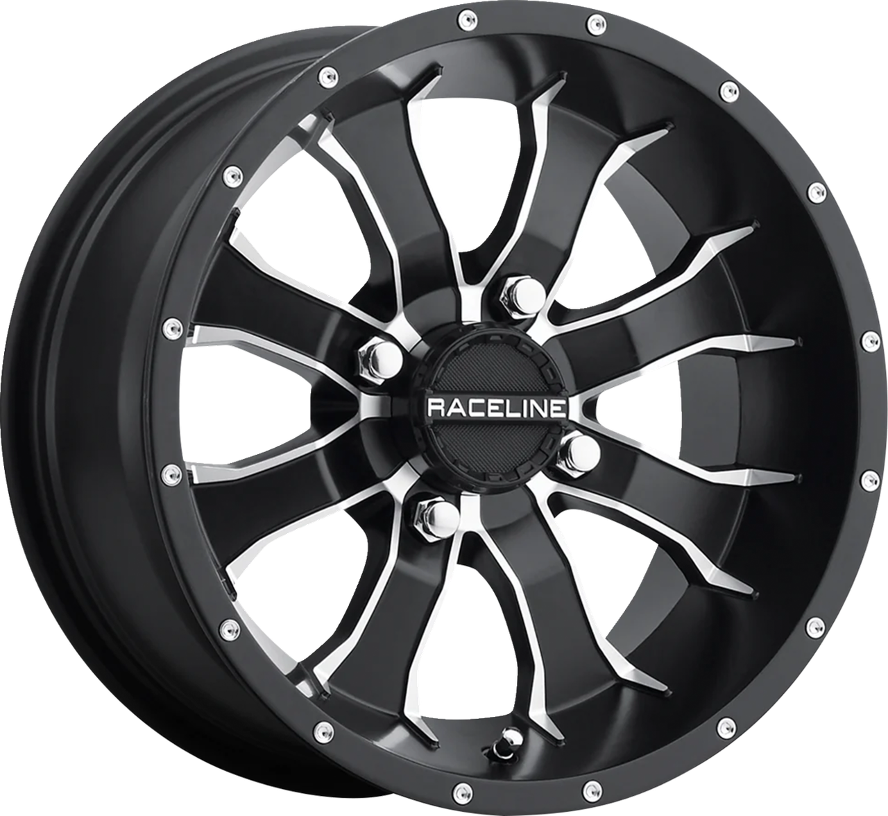 Raceline Wheel Mamba Front/Rear Black/Machined 14x7 4/156 4+3 - A7747056-43