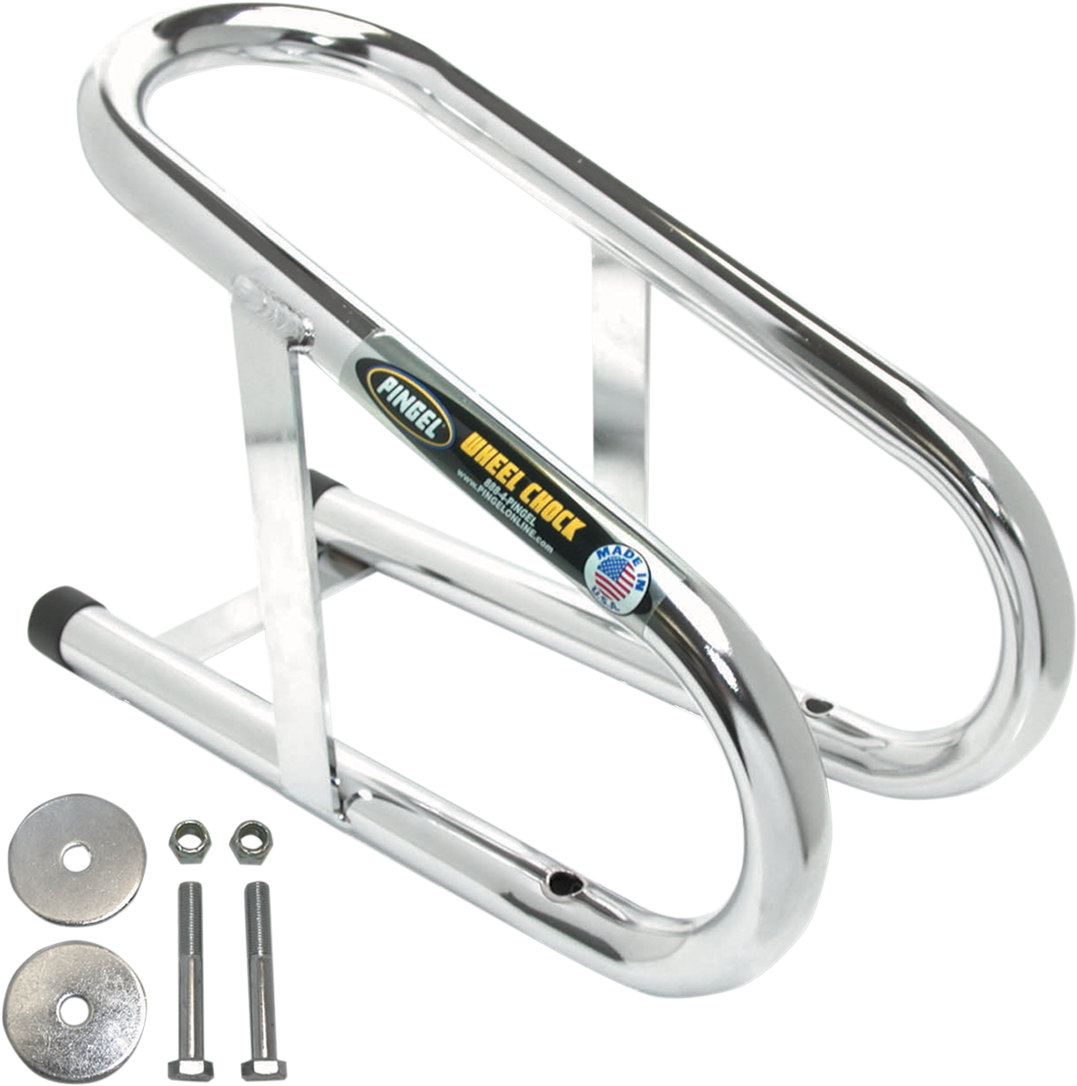 Pin Gel Pingel Wheel Chock Permanent Chrome 3-1/2