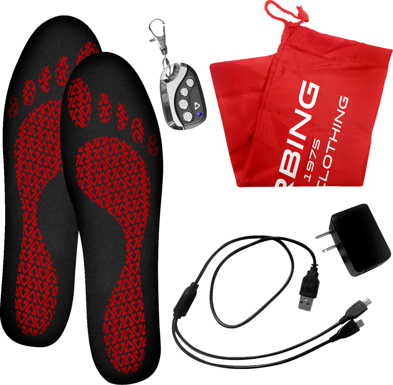 Gerbing 3V Rechargeable Heated Insoles with Remote Large/XL - GER-INS-3V-L-XL