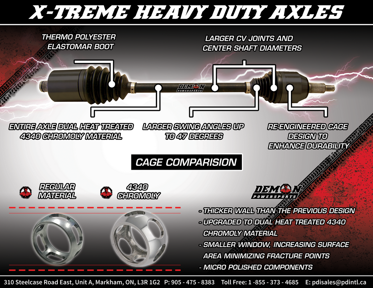 Demon Axle X-Treme Heavy-Duty Rear Left/Right Can Am Maverick X3 - PAXL-3040XHD