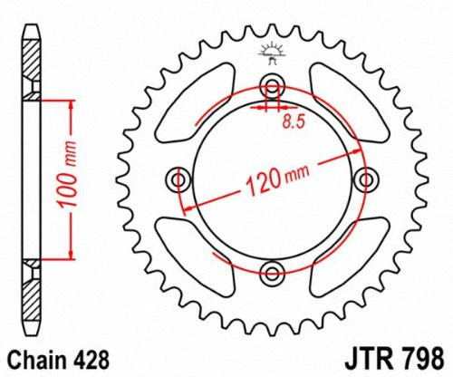 Jt Rear Steel Sprocket 47T - JTR798.47