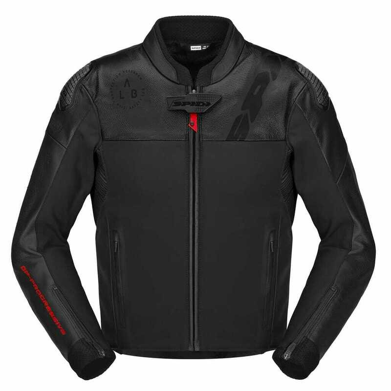 Spidi Dp Progressive Hybrid Perforated Black Leather Jacket