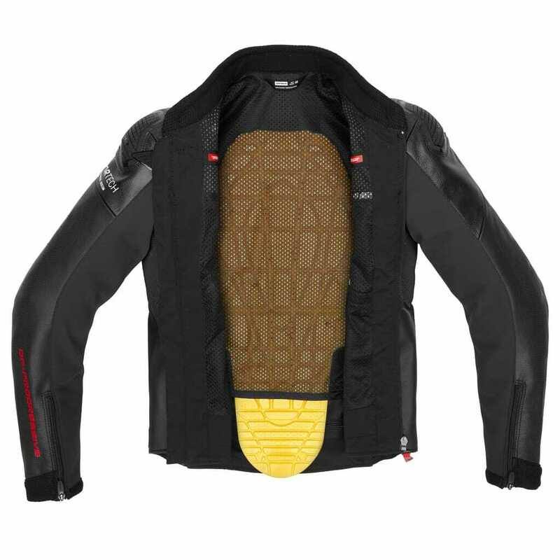 Spidi Dp Progressive Hybrid Perforated Black Leather Jacket
