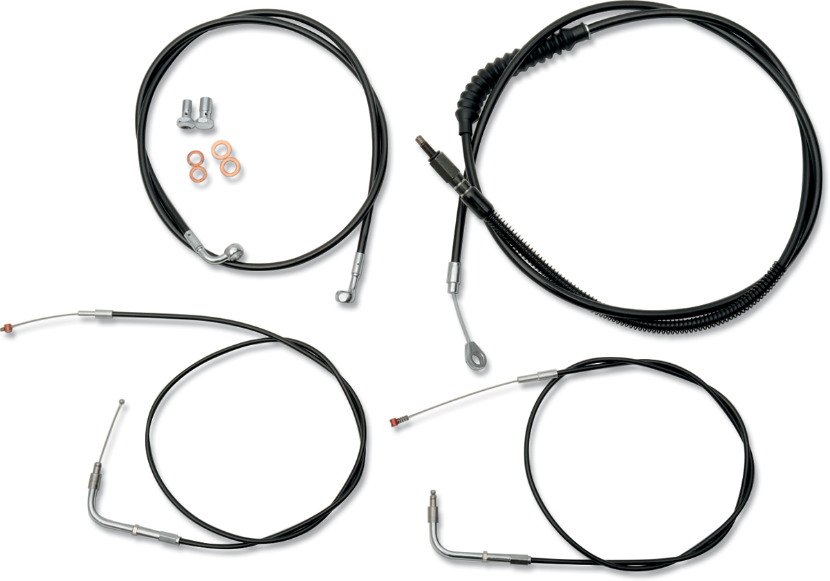La Choppers Handlebar Cable/Brake Line Kit 12" 14" Ape Hanger Handlebars size  Black Vinyl - LA-8220KT-13B