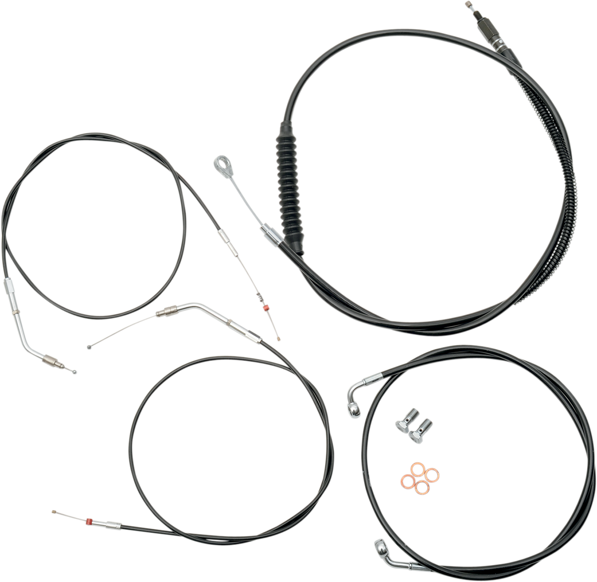 La Choppers Handlebar Cable/Brake Line Kit 18" 20" Ape Hanger Handlebars size  Black Vinyl - LA-8300KT-19B