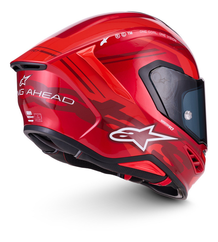 Alpinestars Supertech R7 A-Core Red White Helmet - Speed Addicts