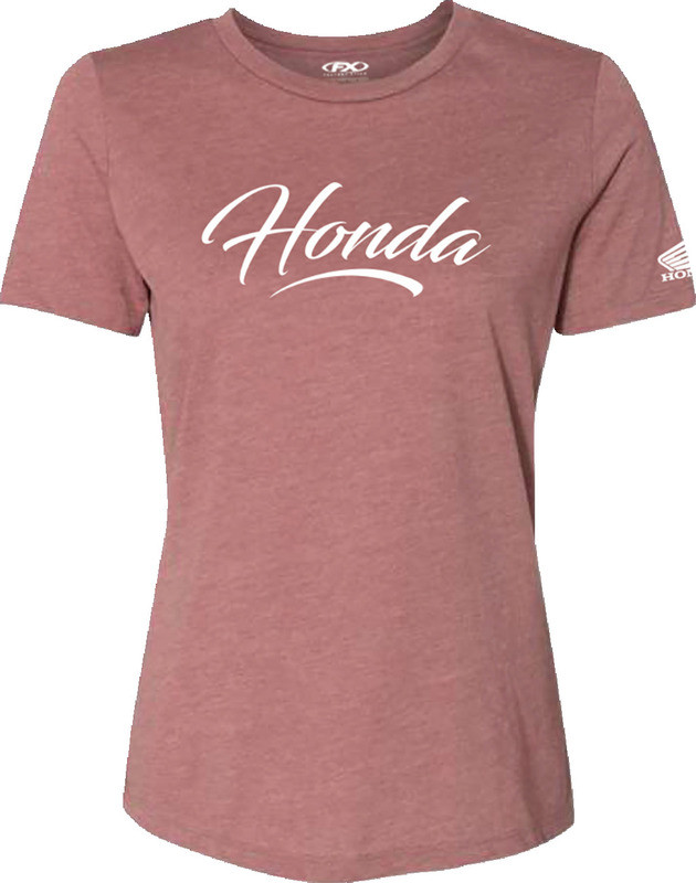 Factory Effex Women's Honda Script Heather Mauve T-Shirt