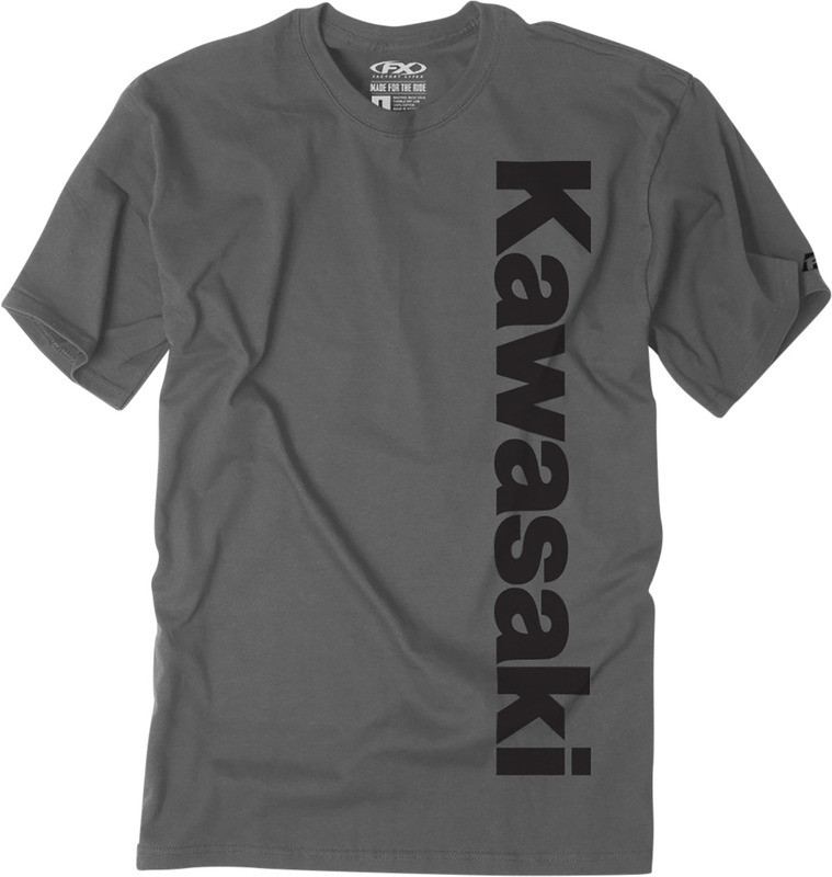 Factory Effex Kawasaki Vertical Charcoal Gray T-Shirt
