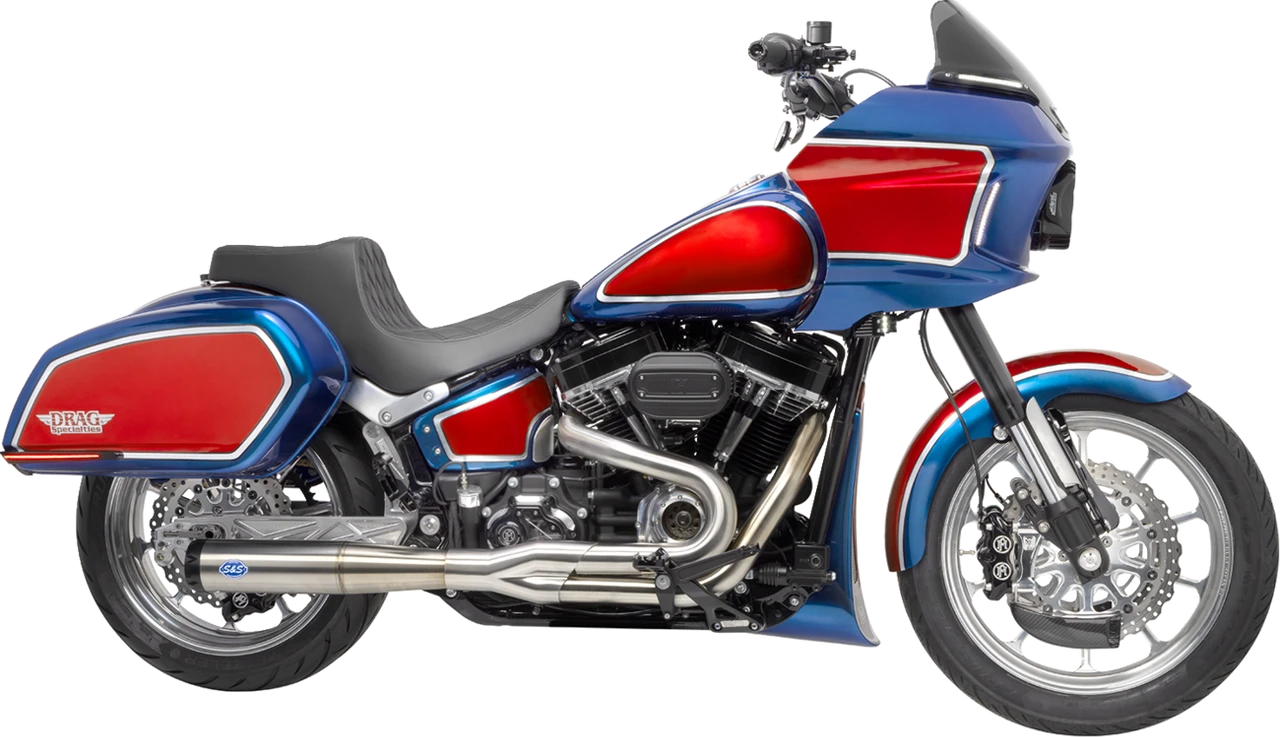 S&S Cycle SuperStreet 2:1 50 State Exhaust System M8 Softail size  Stainless Steel - 550-0996B