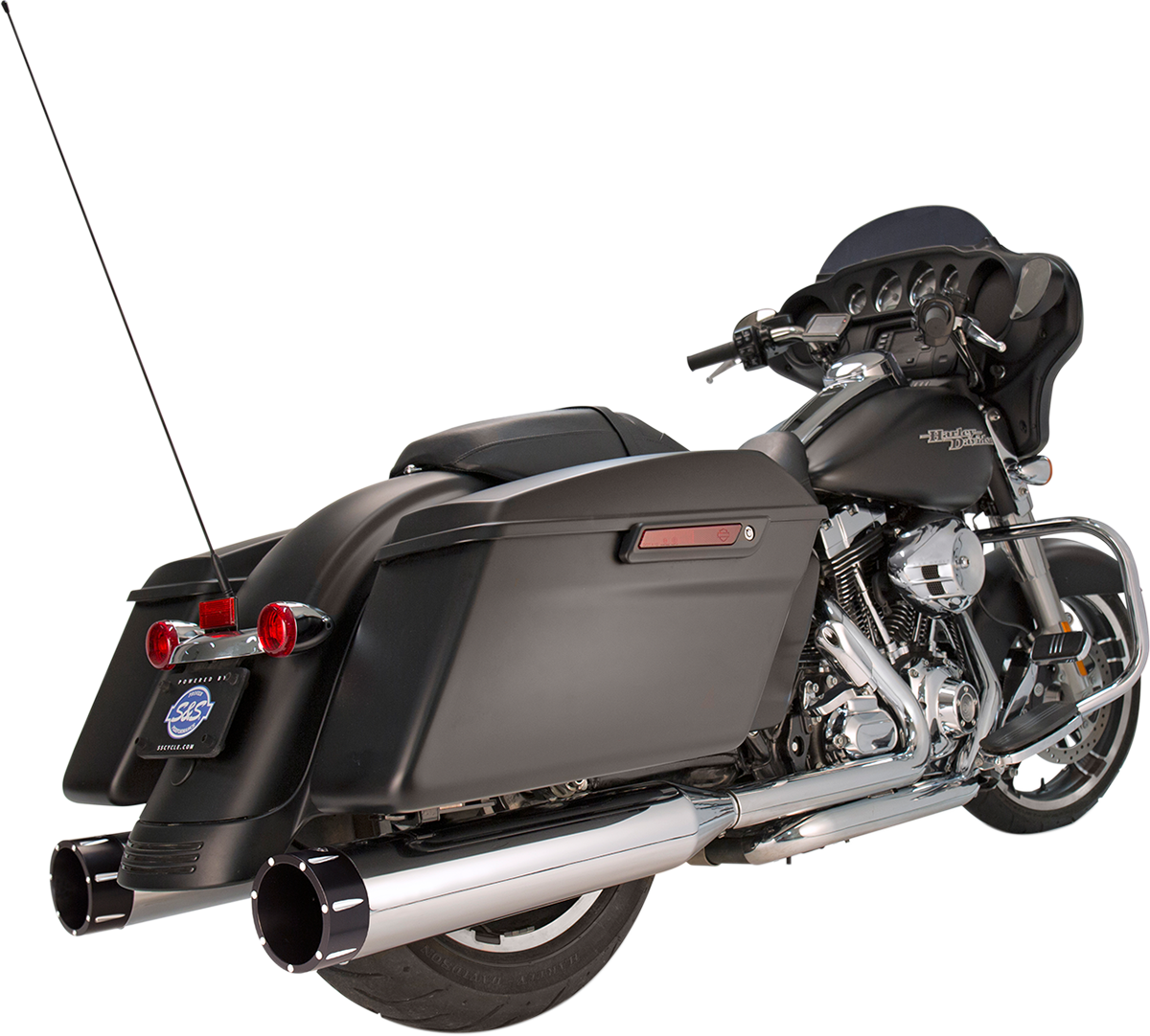 S&S Cycle 4.5" Mufflers size  Chrome with Black Tracer - 550-0623