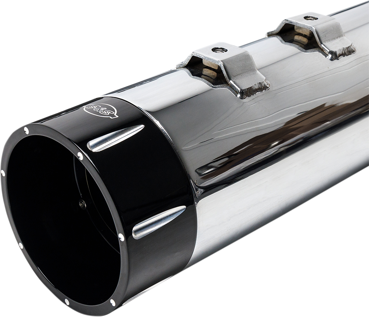 S&S Cycle 4.5" Mufflers size  Chrome with Black Tracer - 550-0623