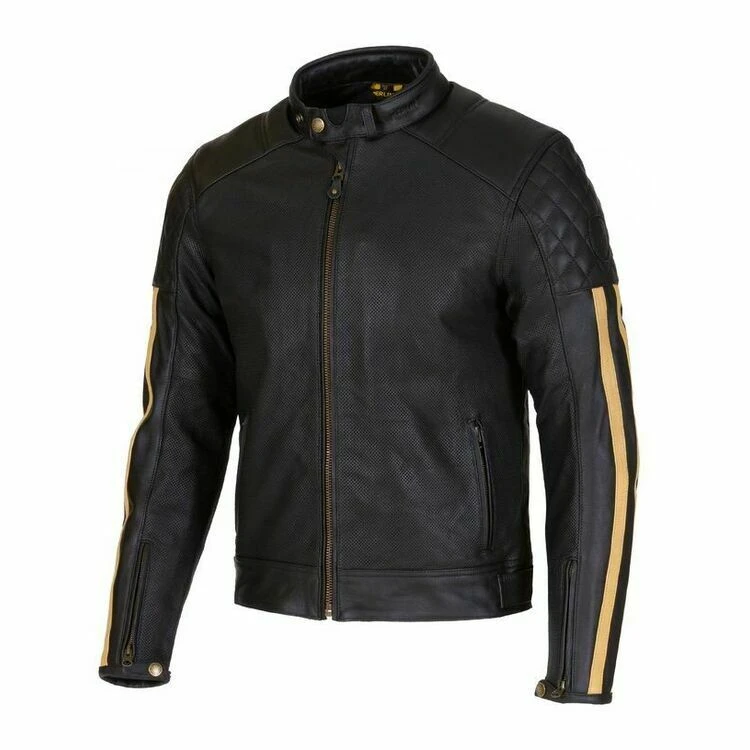 Merlin Icon D3O Leather Black Gold Jacket