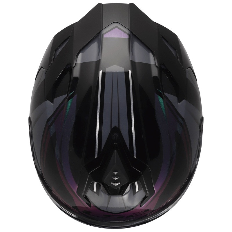 LS2 Challenger II Savage Chameleon Black Purple Green Helmet