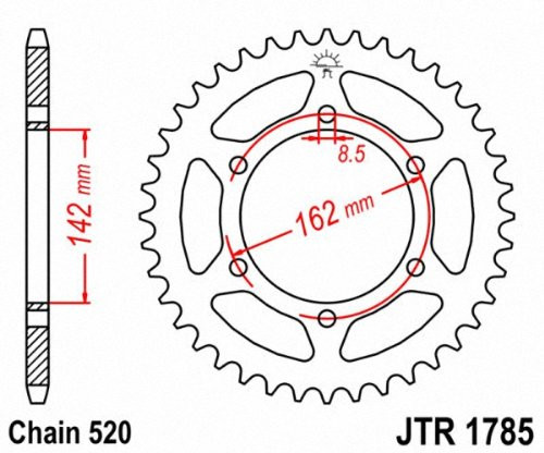 Jt Rear Steel Sprocket 48T - JTR1785.48