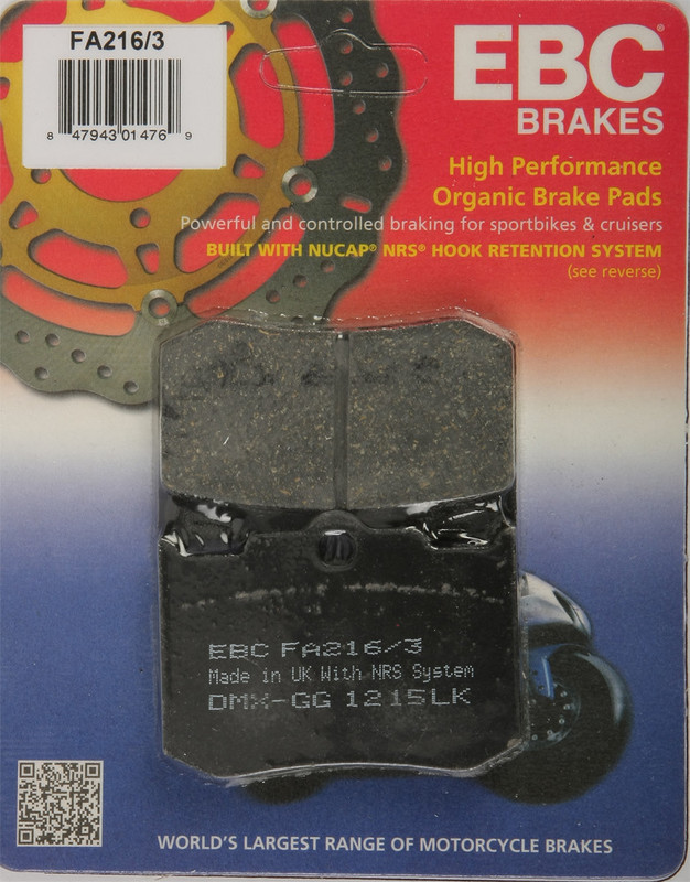 EBC Organic Brake Pads FA216 3