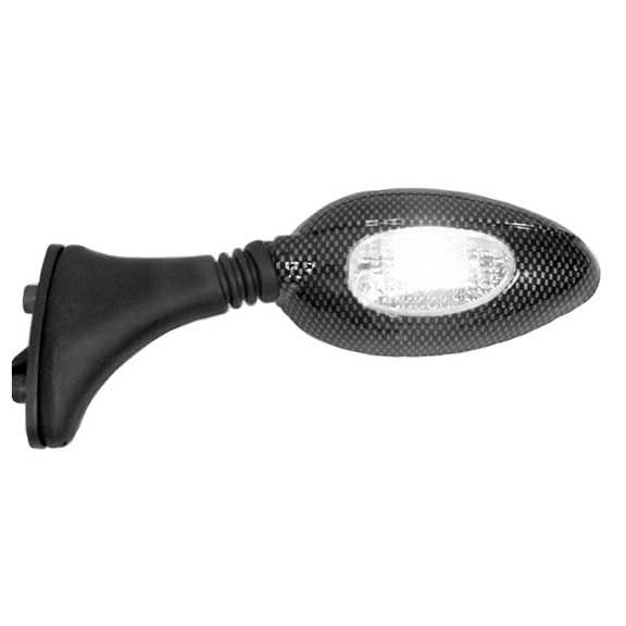 EMGO Universal Ducati Style Left Side Mirror With Turn Signal Carbon (20-25164)