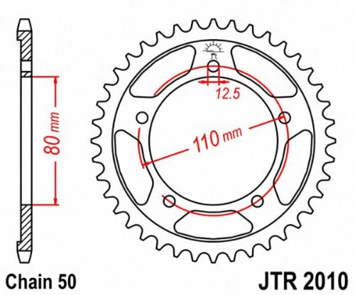 Jt Rear Steel Sprocket 43T - JTR2010.43