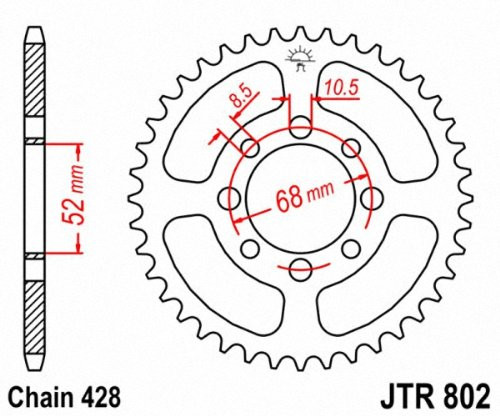 Jt Rear Steel Sprocket 40T - JTR802.40
