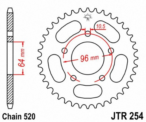 Jt Rear Steel Sprocket 45T - JTR254.45