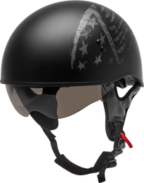 Gmax Hh-65 Half Helmet Bravery Matte Black Grey