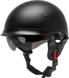 Gmax HH-65 Half Helmet Full Dressed Matte Black