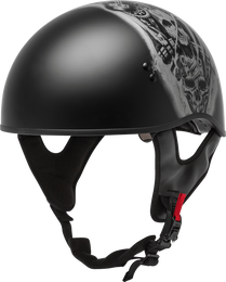 Gmax HH-65 Half Helmet Tormentor Naked Matte Black Silver