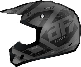 AFX FX-17 Frost Gray Matte Black Attack Helmet