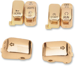 Drag Specialties Standard Gold Switch Caps  -  0616-0185