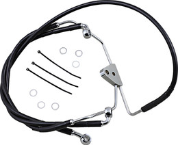 Drag Specialties Brake Line - Front - Black - +6"  -  1741-2511