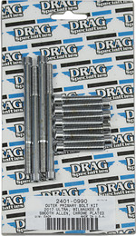 Drag Specialties Bolt Kit M8 Outer Primary Smooth All Chrome  -  2401-0990