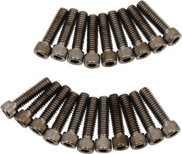 Drag Specialties Bolt Kit M8 Rocker Black/Chrome Knurled  -  2401-1021