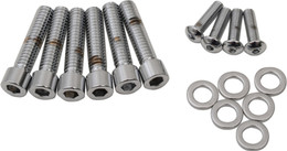 Drag Specialties Bolt Kit M8 Handlebar Control Smooth All Chrome  -  2401-0984