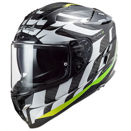 LS2 Challenger C Flames Gloss White Hi-Vis Yellow Helmet